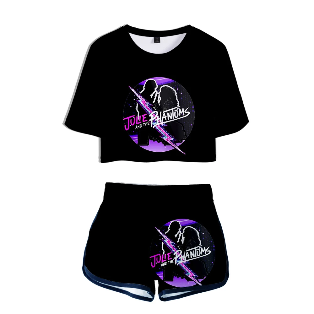 

Julie & the Phantoms Dew navel Sport Girls Short Sleeve tracksuit Beautiful Girls Sexy Two Pieces sets 3D T-shirts shorts Pants