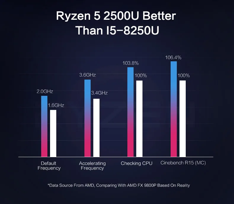 Ноутбук MaiBenBen Damai E526 для офиса AMD Ryzen 5 2500U+ AMD Vega 8 graphics/8G ram/256G SSD+ 1 ТБ HHD/15," HD TN экран нетбука