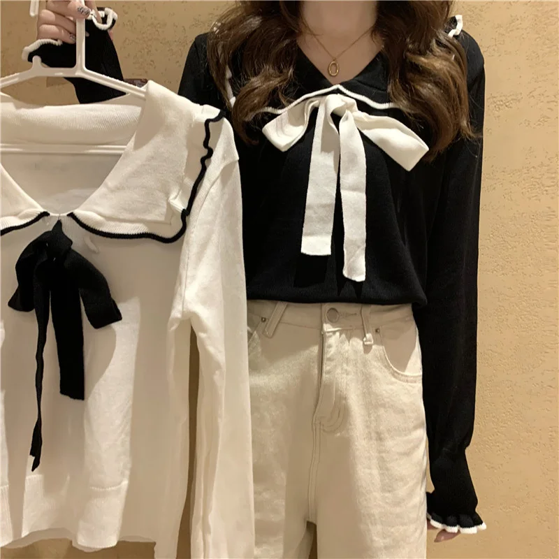 

Новинка 2021, Модный женский свитер с кукольным воротником