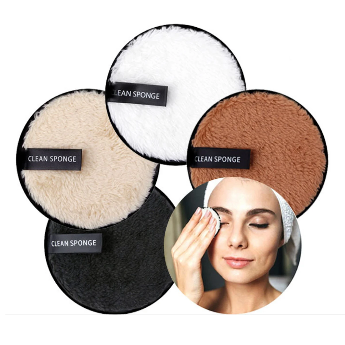 

1PC Reusable Makeup Remover Pads Cotton Wipes Microfiber Make Up Removal Sponge Cotton Cleaning Pads Tool
