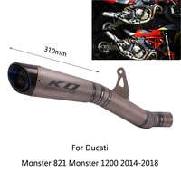 for ducati monster 1200 821 2014 2018 motorcycle exhaust pipe titanium alloy mid slip on 310 mm escape no db killer monster 821