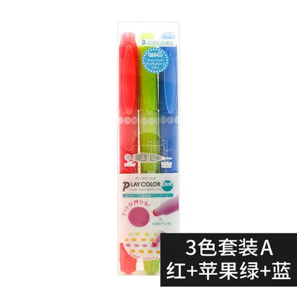 3 color suits Япония TOMBOW Dot ручка с двойной головкой, волнистая цветная ручка, милая настольная книга, дневник, креативный хайлайтер, 3/12 цветов, набор, игра в цветной горошек - Цвет: 3 color suits