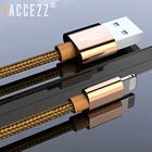 ! ACCEZZ нейлоновый USB кабель для зарядного устройства 2A для iPhone XR XS Max 7 8 6 6S 5S Ipad Mini Lighting кабель для быстрой зарядки мобильных телефонов
