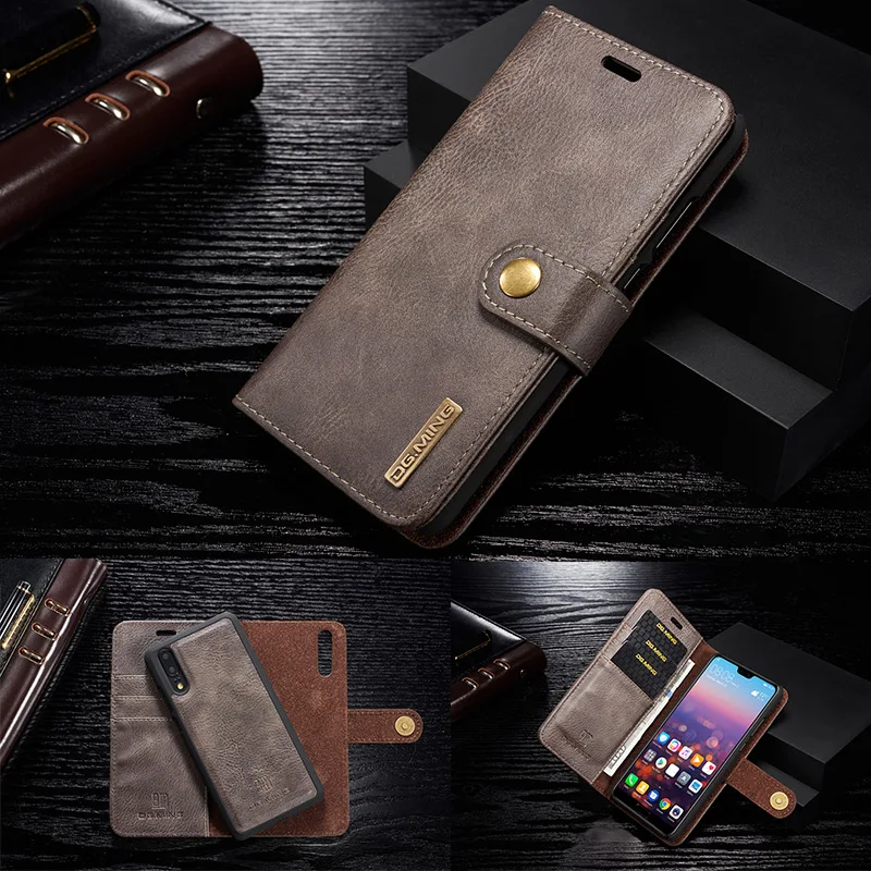 Магнитный чехол бумажник с откидной крышкой для Huawei P20 P30 Pro Mate30 ретро кожаный