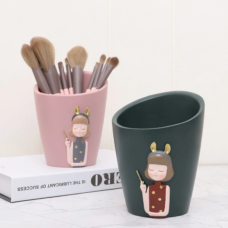 

Girl Storage Box Makeup Brush Storage Tube Stationery Storage Organizer Jewelry Storage Box Pen Holder Desktop Storage Organizer