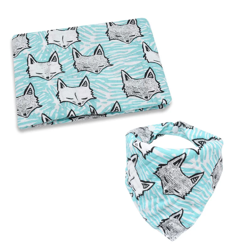 Пеленки + нагрудник детские пеленки мягкие одеяла для новорожденных марлевая