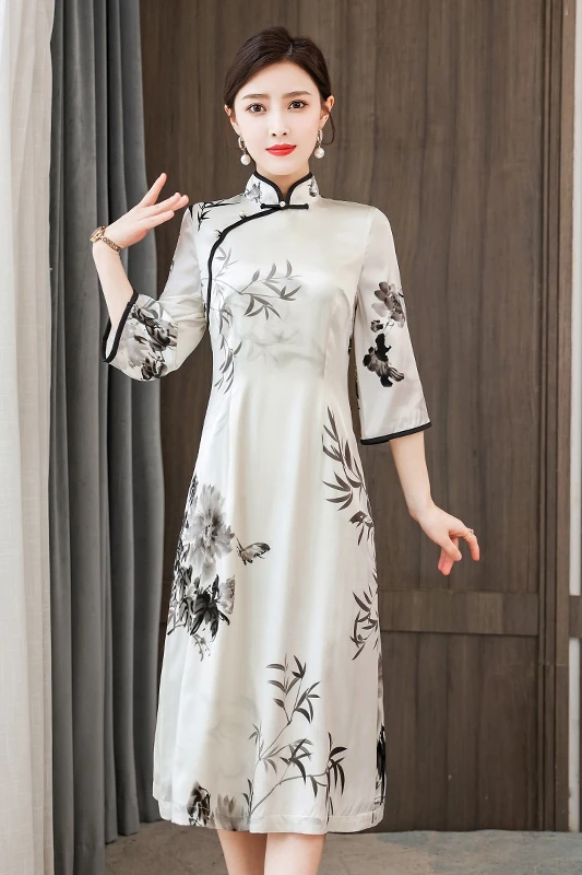 2021 винтажное Восточное китайское платье Ципао традиционное элегантное вечернее