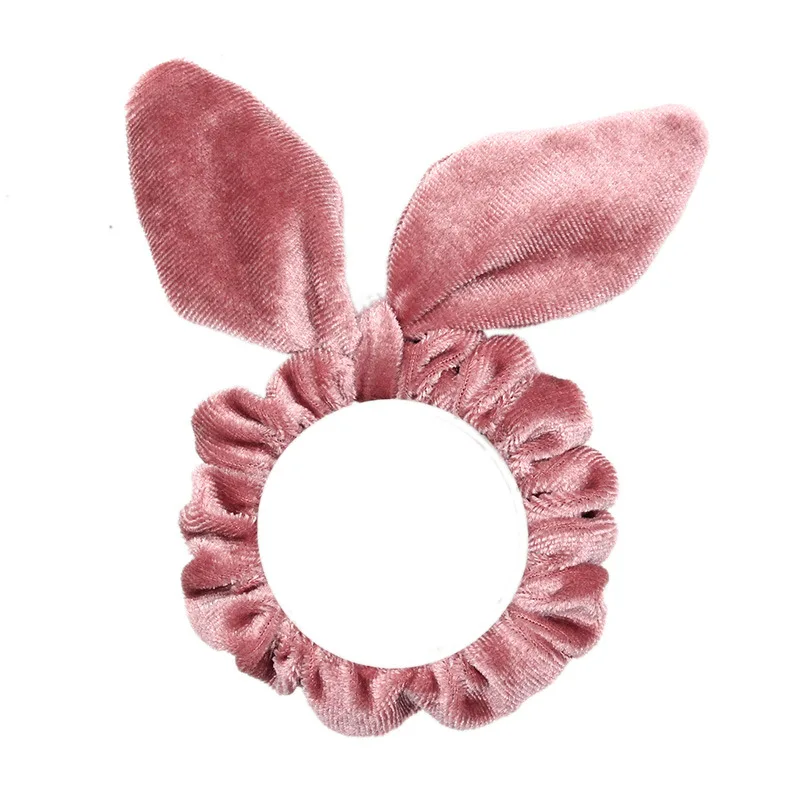 Rabbit pink 1 шт. Элегантные Бархатные резинки чистого цвета для женщин и девочек базовые эластичные резинки для волос хвост зажим для волос аксессуары - Цвет: Rabbit pink