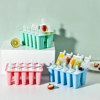 food safe silicone ice cream molds 6 cell frozen ice cube molds popsicle maker diy homemade freezer lolly mould with free sticks