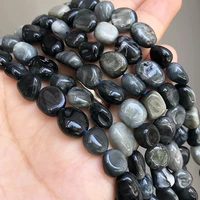 5 7mm natural irregular gem hawk eye stone beads round loose spacer bead for jewelry making diy bracelet accessories 15strand