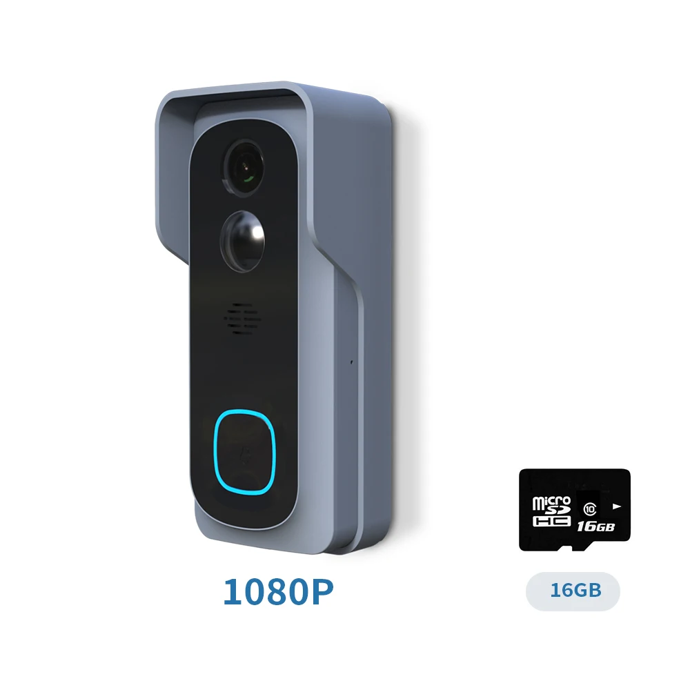 Included 16GB HD 1080P беспроводной Wifi Видео дверной Звонок IP безопасность умный аккумулятор камера интеллектуальное домашнее ночное видение PIR детектор движения - Цвет: Included 16GB