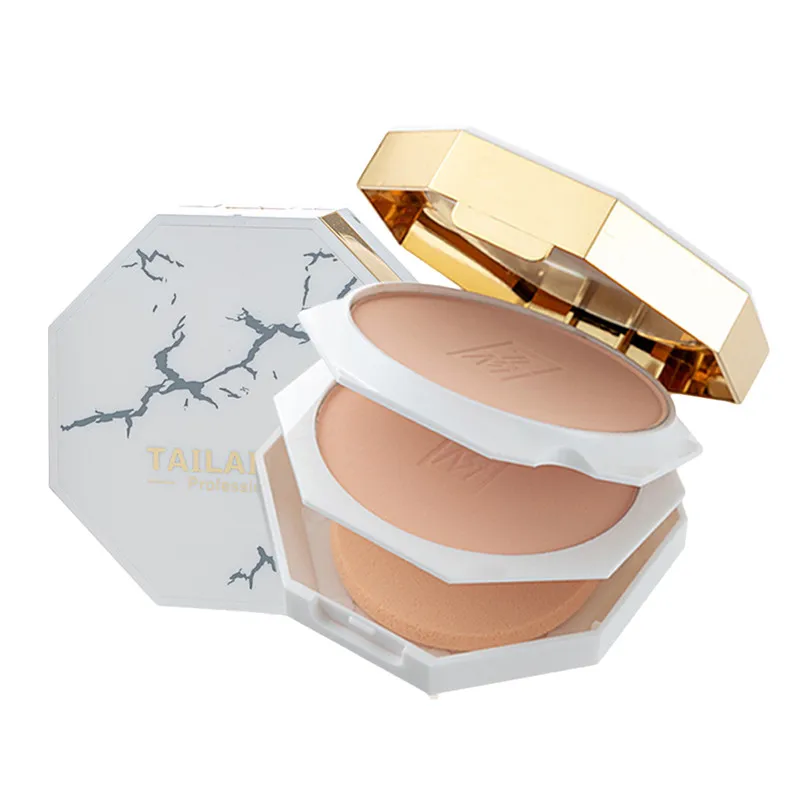 2 Colors Face Makeup Oil Control Powder Cake Highlighter Shimmer Brighten Pressed Palette Contour Cosmetics |