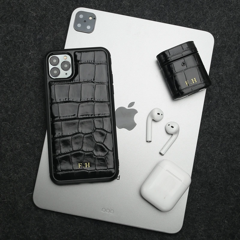 Чехол для Iphone XS XR 11 12 Pro Max чехол Airpods с крокодиловым узором кожа Прямая