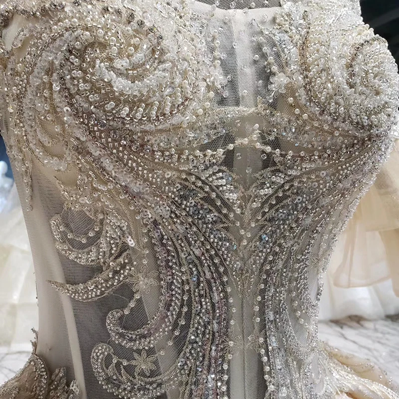 HTL1072 hot selling wedding dress flare sleeve lace bridal gowns tiktok European and American style princess robe de mariee 2020 | Свадьбы и