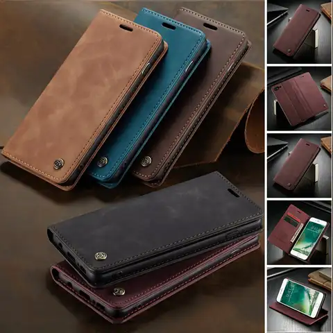 Чехол-книжка для IPhone Xs, 11 Pro Max, XR, X, 8, 7, 6 S Plus, 5S, SE 2020, кожаный, магнитный