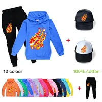 2021 children clothing prestonplayz hooded llong sleeved pants tshirt hat cotton sports home leisure spring autumn clothing suit