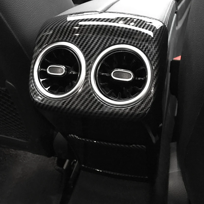 

Car Carbon Fiber Central Control Armrest Box Rear Air Vent Cover for Mercedes-Benz A-Class W177 C118