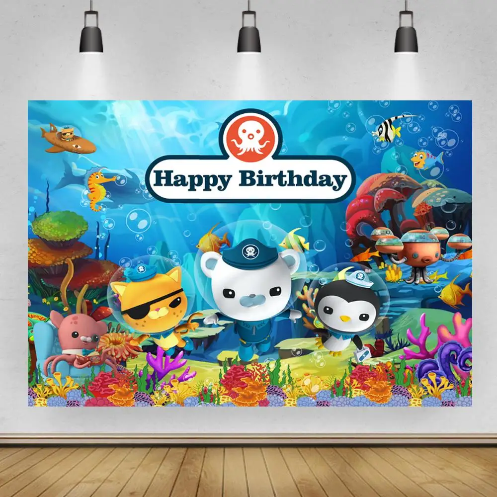 

Cartoon Underwater World Kids Birthday Backdrop Decor The Octonauts Barnacles Brave Boy Theme Party Photographic Backgrounds
