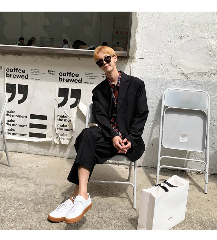 Летняя новая Корейская версия свободного кроя Harajuku тренд студенческий Бизнес Повседневный съемный блейзер с рукавами