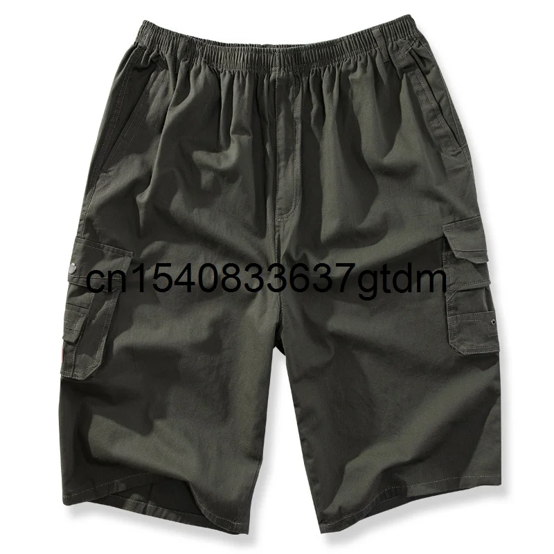 

Summer new men's fattening plus size sports leisure multi bag pants men's fat work clothes Capris