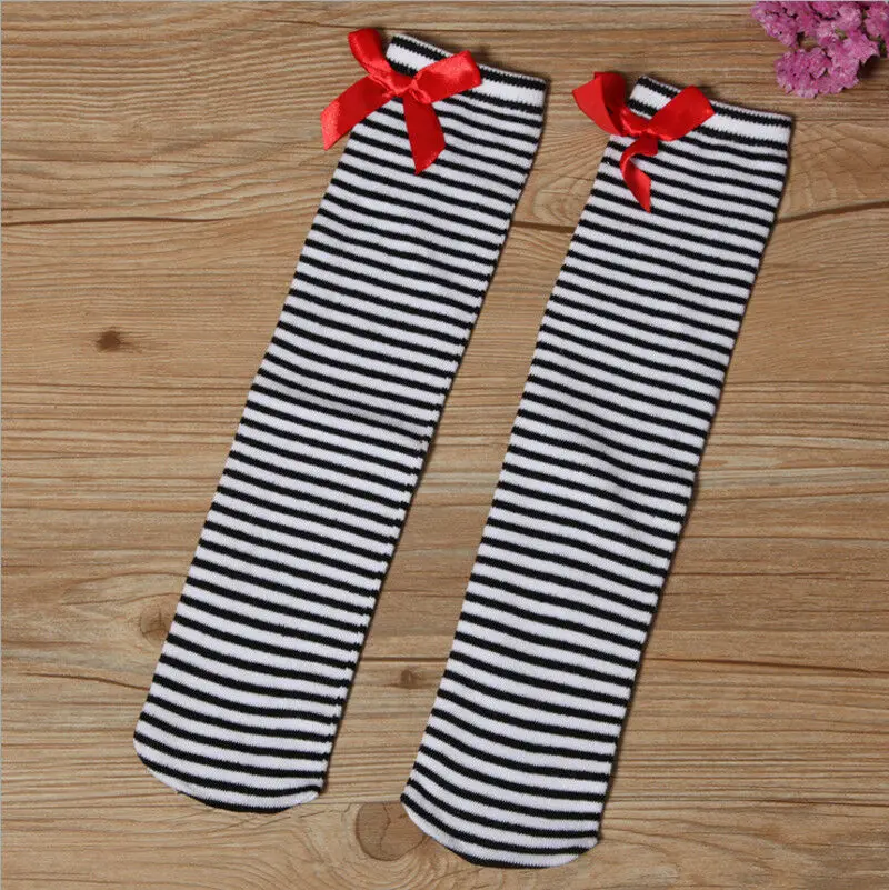 

Lovely Girls Kids Toddler Bow Knee High Socks Colours Silk Bow 1 to 8 years