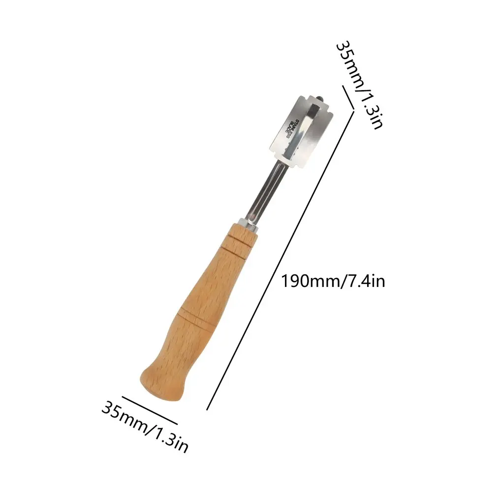 

New European Bread Lame Arc Curved Bread Knife with Wooden Handle Western-Style Baguette Cutting Tools Kitchen Accessories