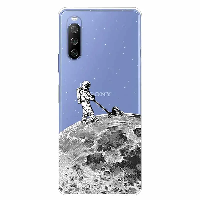 Чехол для Sony Xperia 10 III ТПУ силиконовый мягкий мультяшный Прозрачный чехол 1 5 Ace II