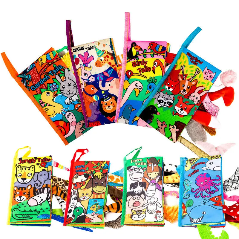 Лидер продаж Мягкая тканевая 3d-книга с хвостом животного для детей развивающие