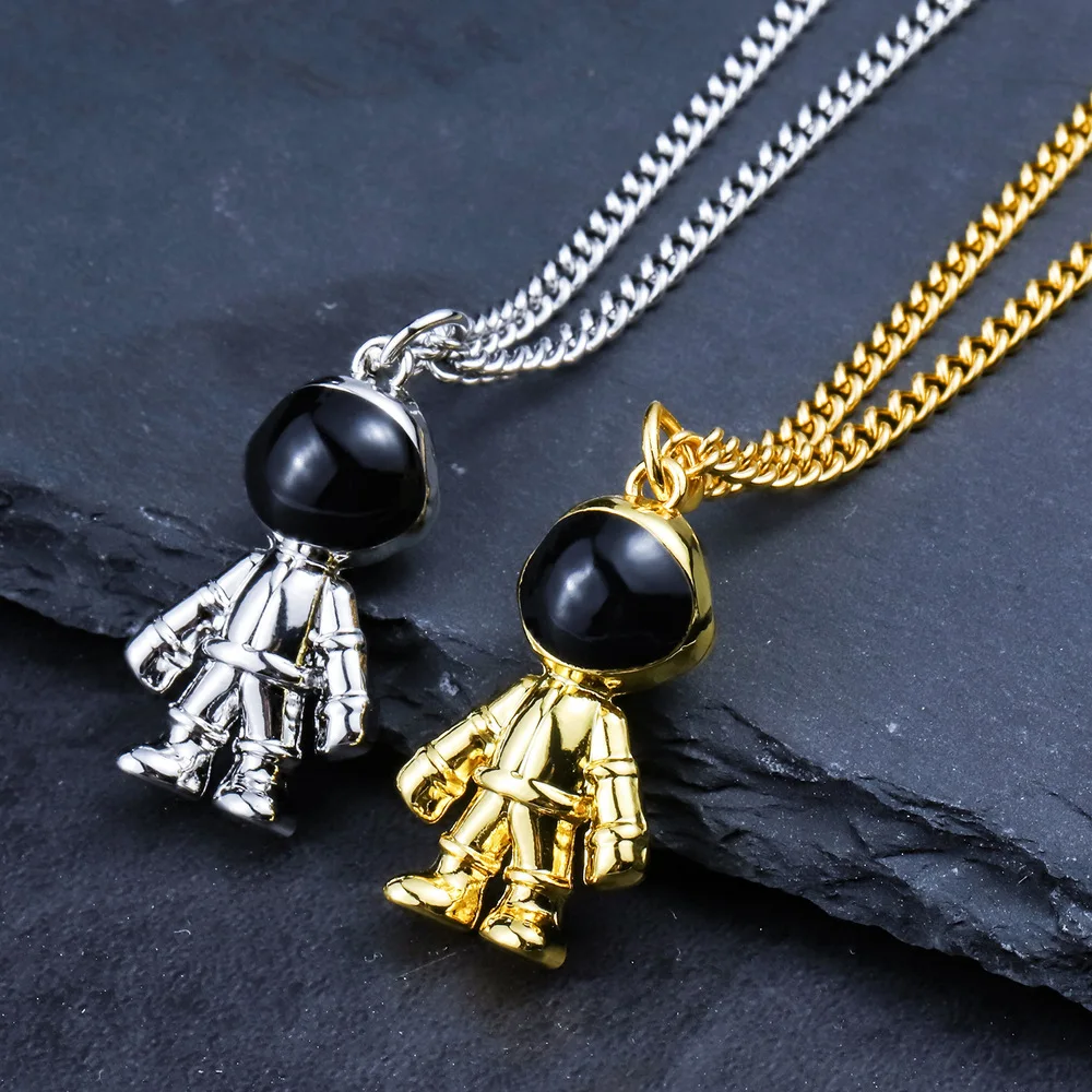 

Hip Hop Personality Starry Astronaut Pendant Necklace Men and Women Astronaut Pendant Jewelry Fashion Couple Accessories Gift