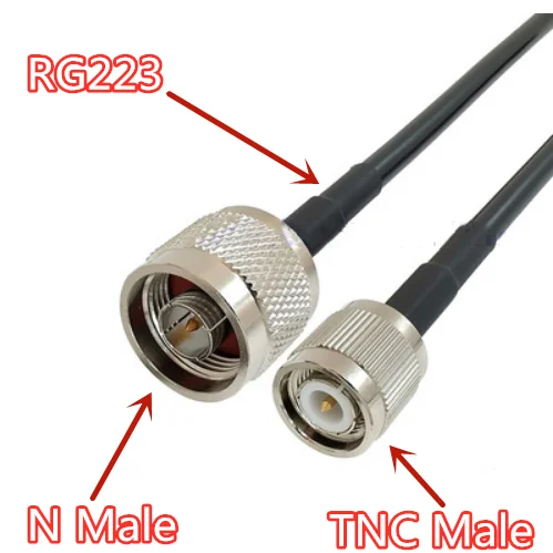 

RG223 Cable Double Shield Low Loss N Male to TNC Male RF Coaxial 50-3 Cable Jumper