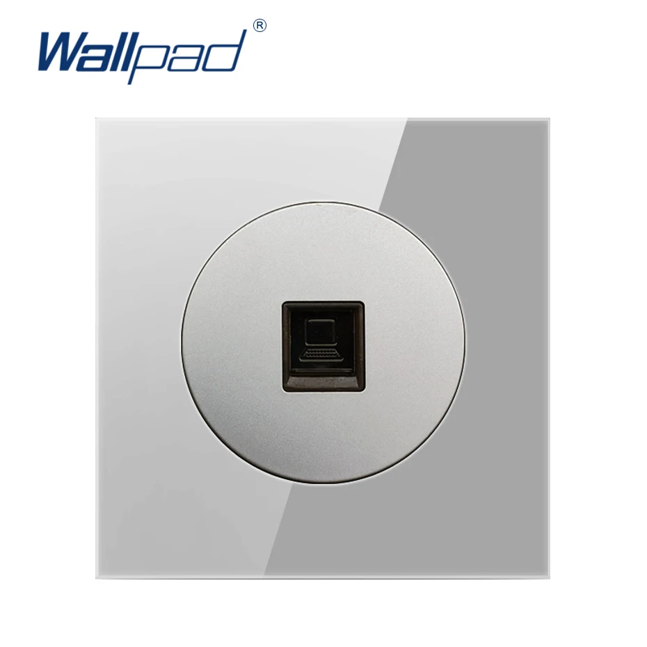 Wallpad Data Ethernet RJ45 CAT6 компьютерная розетка серая закаленная стеклянная панель со