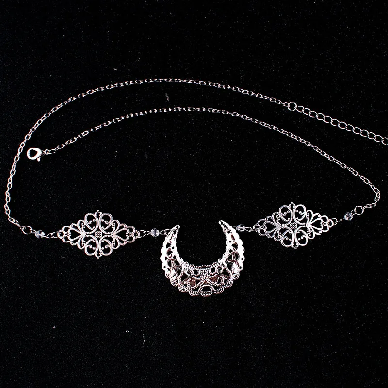 Best Selling Vintage Style Hollow Moon Argyle Head Chain Crystal Stone Beads Hair Jewelry for Women | Украшения и аксессуары