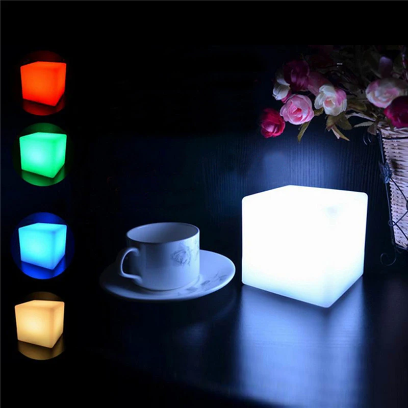 

1pc LED Lighting RGB Colorful Cool Night Lights For Kids Mini Cubes 6cm Lamp Desk Decoration Night Decor Lighting Gifts Lamparas