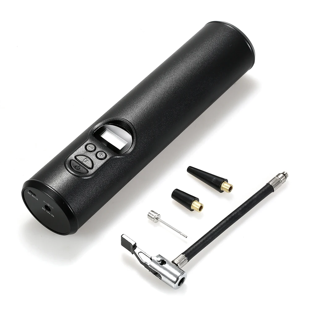 Портативный воздушный компрессор ручной мини насос для накачки шин с ЖК дисплеем