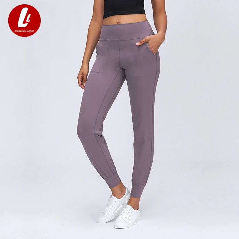 

LULUBANANA Naked-feel Workout Gym Joggers Women Butter Soft 4-way Stretch Yoga Pants Fitness Athletic Joggers with Pocket