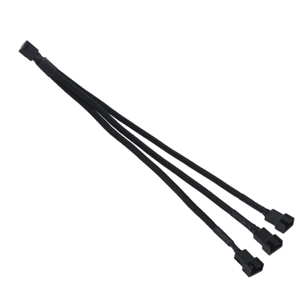 

1PCS 22AWG 30cm Motherboard Internal 3Pin Female Cooling Fan Port 1 To 3 Parallel Link Splitter Power Sleeved Cable