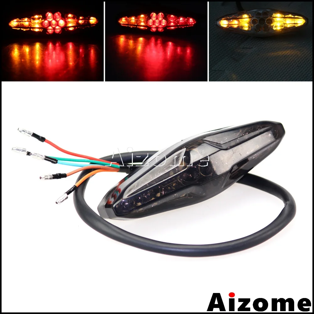 

1x Universal Motorcycle Tail Light LED Amber Turn Signals Indicator Brake Taillamp For Honda Suzuki Scooter Cruiser Chopper ATV