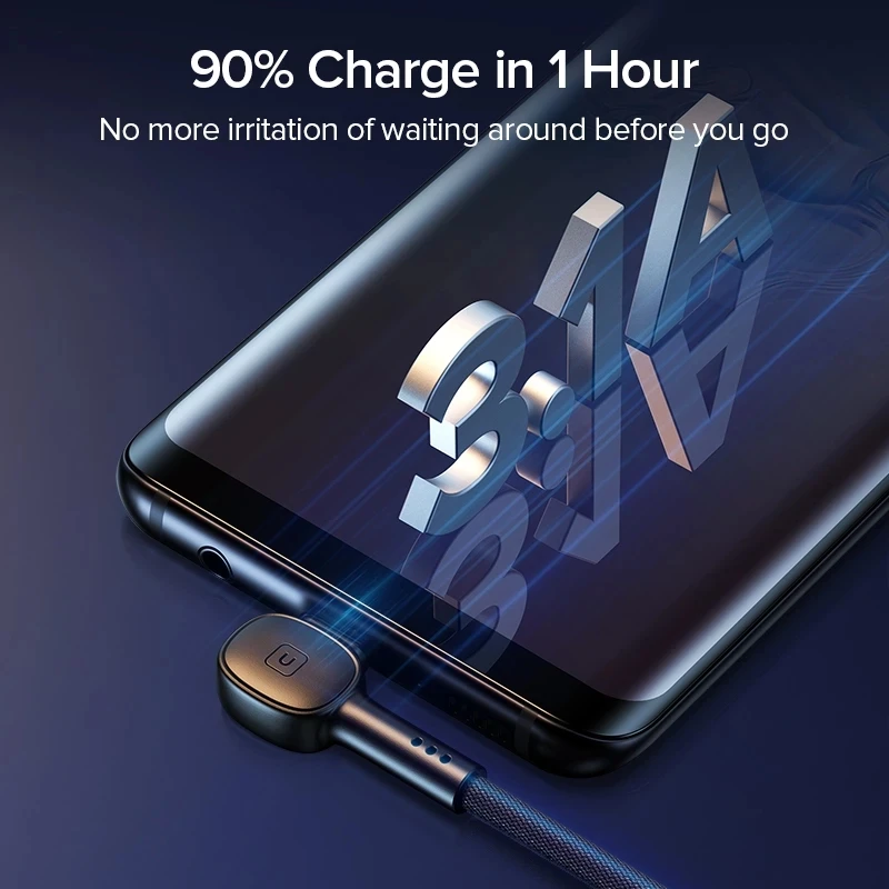 Кабель INIU USB Type-C 90 градусов 3 1 А быстрая зарядка зарядное устройство шнур для