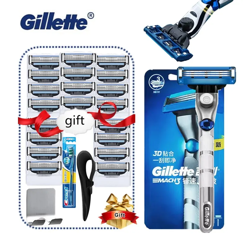 

Gillette Mach 3 Turbo 3D Razors Men Shaver Blade Cassettes for Shaving Replacebale Blade Machine for Shaving Blade Travel Set