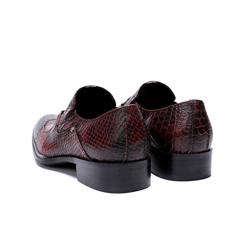 Новые мужские Формальные туфли из воловьей кожи с узором в виде рыбьей чешуи