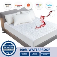 solid color quilted embossed waterproof mattress protector fitted sheet style cover for mattress thick soft pad for bed