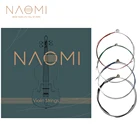 Полный набор струн для скрипки NAOMI 44, 34, 12, 14, 18, струны для скрипки G, D, A, E с сердечником из нержавеющей стали