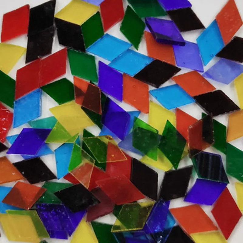 50g/bag Diamond Shape Stained Glass Mosaic Tiles Bulk for DIY Art Crafts Home Wall Decoration Clear Pieces Making | Дом и сад