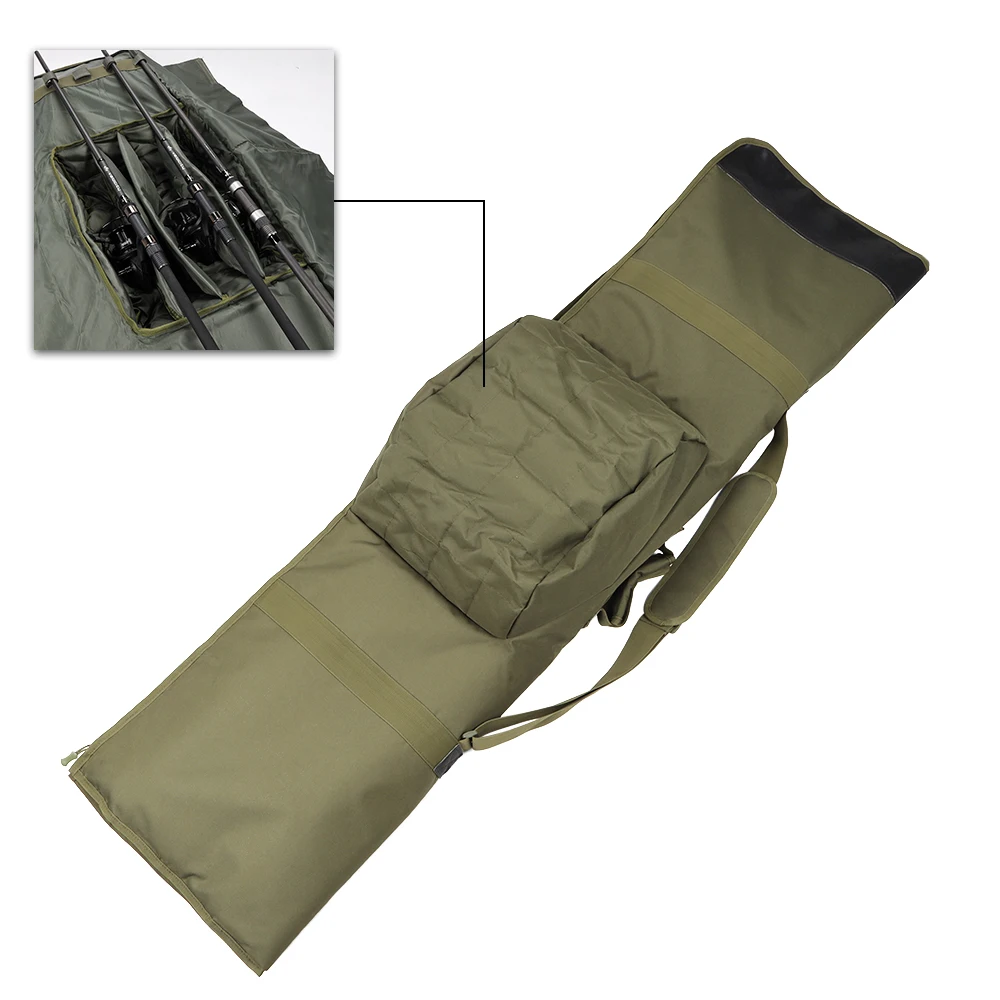 W.P.E Fishing Rod Bag 1.5m/2.1mPortable Carp Fishing Rod Reel Storage Carrier Foldable Oxford Cloth Fishing Tackle big belly bag enlarge