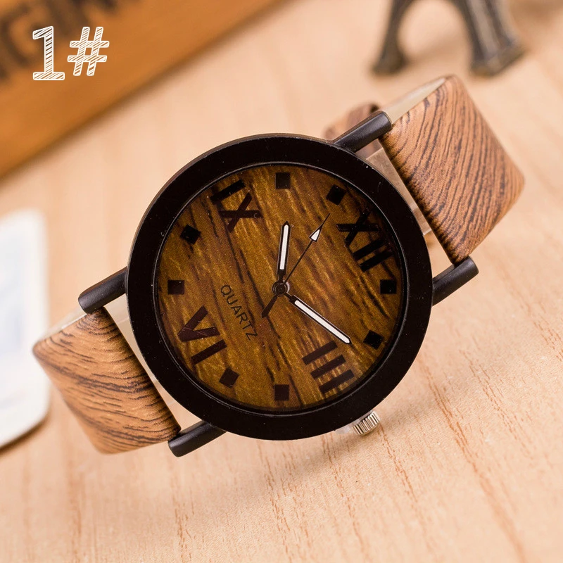 

Imitation Wood Watch Women Leather Band Quartz Wristwatches Cute Fashion Casual Ladies Watches relogio feminino reloj mujer