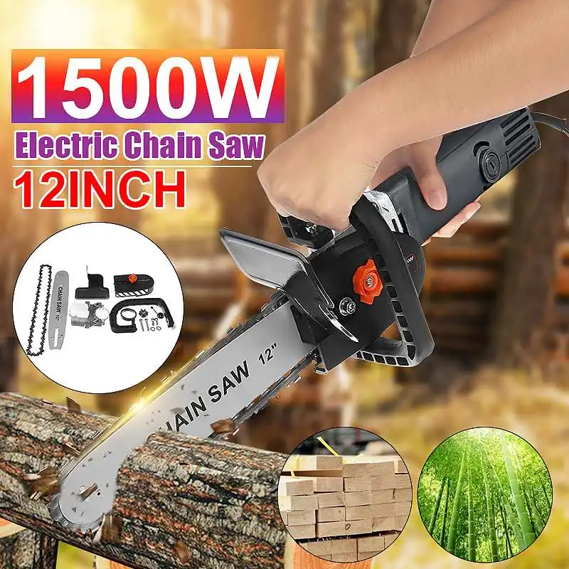 

220V chain saw For 12'' Electric Angle Grinder 1500W Electric Saws Adapter Converter Bracket Woodworking Tool M10 DIY Set