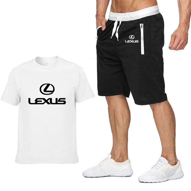 

Summer Mens Short Sleeve Suit Lexus Car Logo Mens T-Shirt Harajuku Hip Hop High Quality Cotton T Shirts Shorts Suit Sportswear