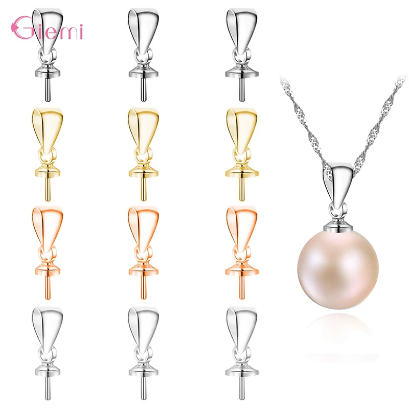 

100pcs/Lot Pendant Clip Clasp Pinch Clip Bail Pendant Connectors Bail Beads Jewelry Findings Accessories 925 Sterling Silver