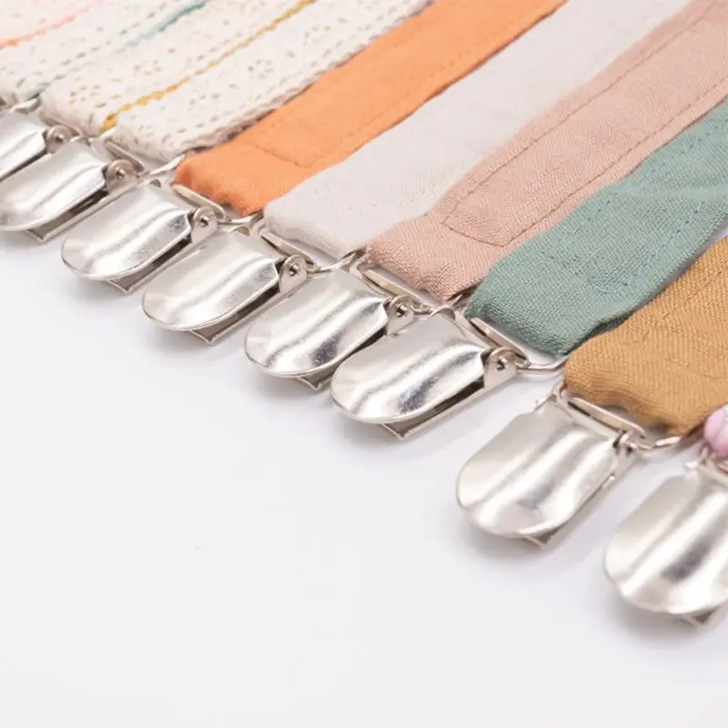 Cotton Linen Baby Pacifier Chain Clips Chain Dummy Clip Pacifier Holder Nipple Soother Chain For Infant Baby Feeding