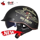 Мотоциклетный шлем GXT в стиле ретро для мужчин и женщин, шлем для езды на мотоцикле и скутере, с открытым лицом, сертификация DOT, на лето